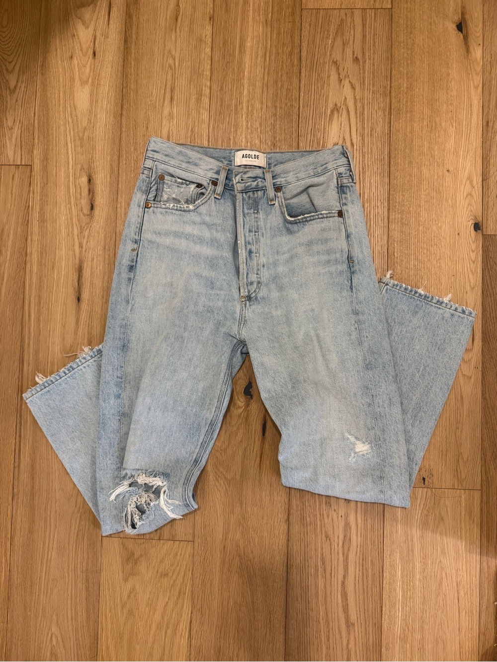 AGOLDE | riley high rise straight crop jeans